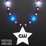 LED Red, White, & Blue Beads with Star Medallion -  