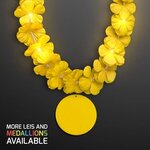 LED Yellow Lei with Yellow Medallion - Yellow