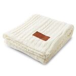 Leeman™ Cable Knit Sherpa Throw - Gray