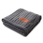Leeman™ Cable Knit Sherpa Throw -  