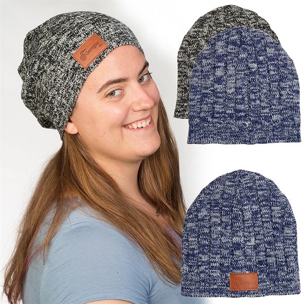 Main Product Image for Custom Leeman  (TM) Heathered Knit Beanie