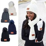 Buy Promotional Leeman (TM) Knit Beanie With Fur Pom Pom