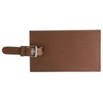 Leeman New York Whitney Rectangular Luggage Tag - Dark Tan