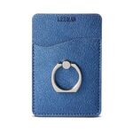 Leeman™ Shimmer Card Holder with Metal Ring Phone Stand - Blue