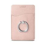 Leeman™ Shimmer Card Holder with Metal Ring Phone Stand - Gold-rose