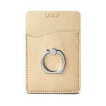 Leeman™ Shimmer Card Holder with Metal Ring Phone Stand - Gold