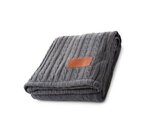 Leeman(TM) Cable Knit Sherpa Throw - Gray