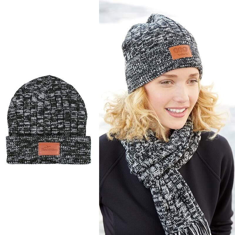 Main Product Image for Promotional Leeman (TM) Heathered Knit Cuffed Rib Beanie