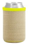 Liam Burlap Neoprene Can Insulator - Neon Yellow