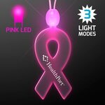 Light-up acrylic ribbon LED necklace - Pink -  