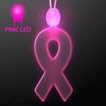 Light-up acrylic ribbon LED necklace - Pink -  