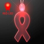 Light-up acrylic ribbon LED necklace - Red -  