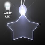 Light-up acrylic star LED necklace - White