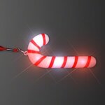 Light Up Candy Cane Necklace - Red-white