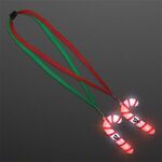 Light Up Candy Cane Necklace - Red-white