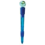 Light Up Globe Pen - Royal Blue