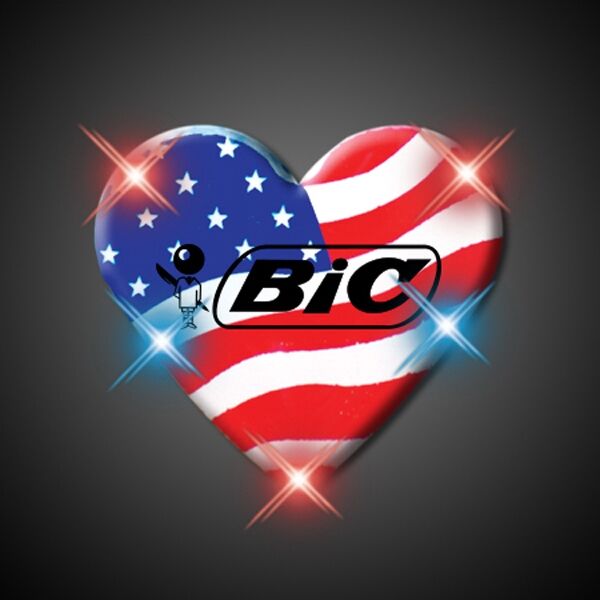 Main Product Image for Light Up Heart of America Flashing LED Pins