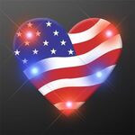Light Up Heart of America Flashing LED Pins