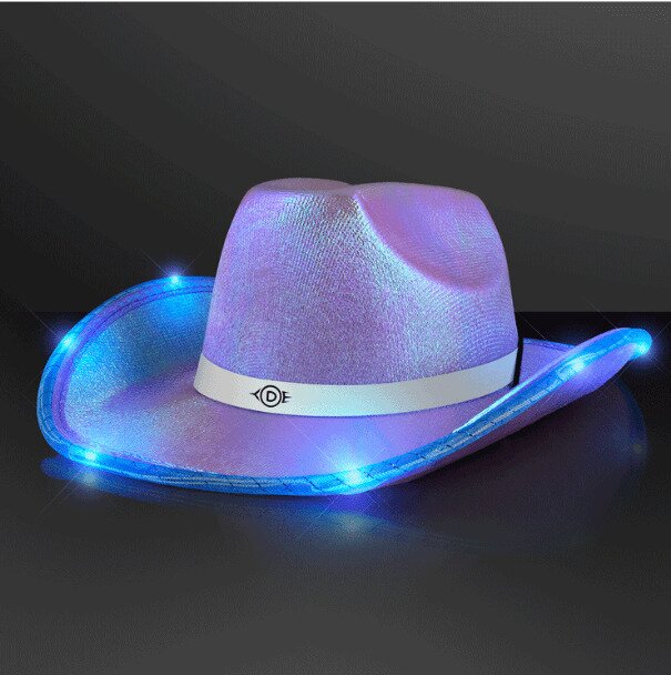 Main Product Image for Light Up Iridescent Cowgirl Hat with White Band