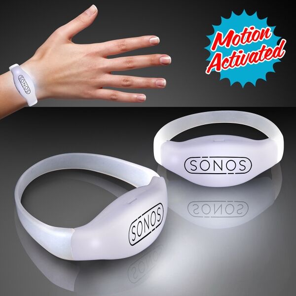 Main Product Image for Light Up White LED Motion Activated Bracelets