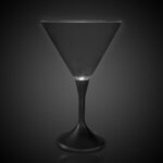 Light Up Martini with Black Stem and Clear Top - 7 Ounce - Clear