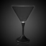 Light Up Martini with Black Stem and Clear Top - 7 Ounce - Clear