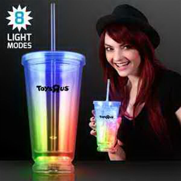 Main Product Image for Deluxe Multicolor Led Double Wall Tumbler Cup