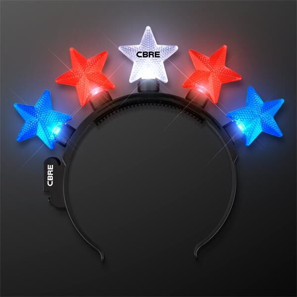 Main Product Image for Custom Printed Light Up Stars Headband Red, White & Blue