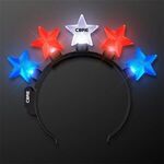 Light Up Stars Headband Red, White & Blue - Red-white-blue