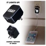 Light-Up-Your-Logo Duo USB Wall Charger -  