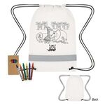 LIL' BIT REFLECTIVE NON-WOVEN COLORING DRAWSTRING BAG