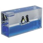 Liquid Mini Wave Penguin Paperweight -  
