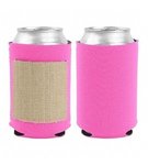 Little Buddy with Burlap-Neoprene Pocket - Hot Pink