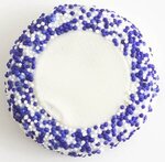 Logo Oreo(R) Cookies with Sprinkle Borders, each - White Choc w/ Purple