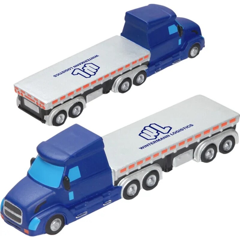 Main Product Image for Custom Printed Semi Flatbed Truck Stress Reliever
