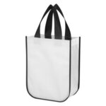 LOLA LAMINATED NON-WOVEN SHOPPER TOTE BAG - White