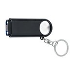 Magnifier and LED Light Key Chain - Black