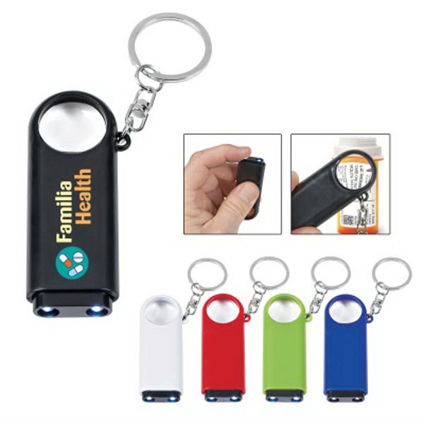 Main Product Image for Custom Printed Magnifier And LED Light Key Chain