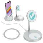 MagPort Magnetic Wireless Charging Stand with Additional 5W - Medium Silver