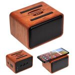 Mahogany Wireless Speaker with Wireless Charger - Medium Brown