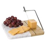 Marble and Bamboo Cheese Cutting Board With Slicer -  