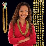 Mardi Gras Beads Necklace - Metallic Gold
