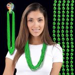 Mardi Gras Beads Necklace - Metallic Green