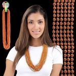 Mardi Gras Beads Necklace - Metallic Orange