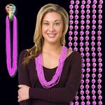 Mardi Gras Beads Necklace - Metallic Pink