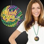 Mardi Gras Beads Plastic Medallions - 2 1/2