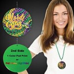 Mardi Gras Beads Plastic Medallions - 2 1/2" -  