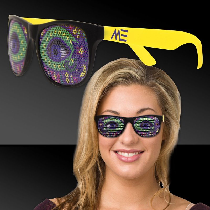 Main Product Image for Custom Sunglasses Mardi Gras Eyes Yellow Billboard