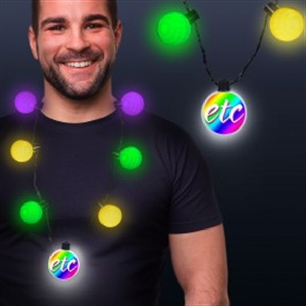 Main Product Image for Mardi Gras LED Medallion Ball Necklace