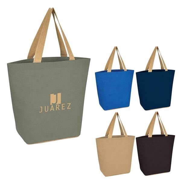 Main Product Image for Custom Printed Marketplace Jute Tote Bag
